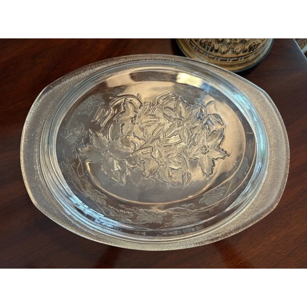 Vintage Princess House Fantasia 3 Quart Oval Covered Casserole With Floral Decal